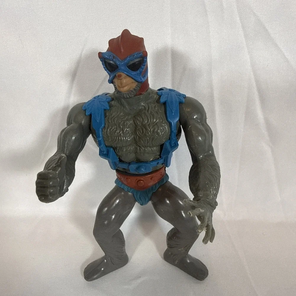 Vintage Mattel Masters of the Universe Stratos Action Figure Grey Blue Red MOTU
